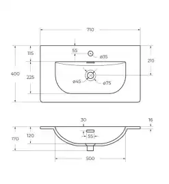 Керамическая раковина BelBagno BB-8099-3-70