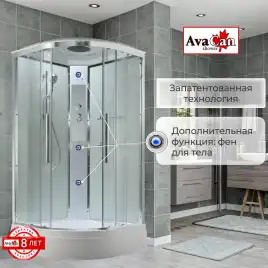 Душевая кабина AvaCan EM3080T 80x80 см, средний поддон, с крышей