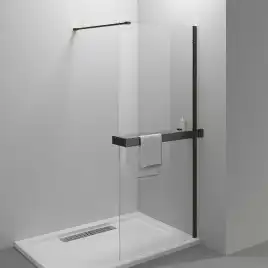 Душевая перегородка Vincea Walk in HR 100 см, VSW-4HR100CLB, профиль Черный, стекло Прозрачное