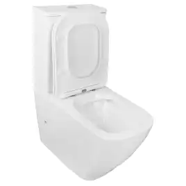 Унитаз напольный Azario LEVANTO AZ-1228A безободковый, с бачком и сидением микролифт, Белый глянцевый