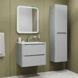 Тумба с раковиной IDDIS Edifice 60, подвесная, Светло-серый, EDI60L0i95K