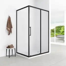 Душевой уголок Loranto 120х80 CS-AB02B-128, профиль черный матовый, стекло Прозрачное