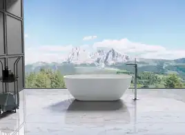 Ванна из искусственного камня Vincea 170х80 VBT-4S04MW отдельностоящая, Белая матовая