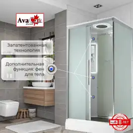 Душевая кабина AvaCan KD2912LED 120x90 см, низкий поддон, с крышей