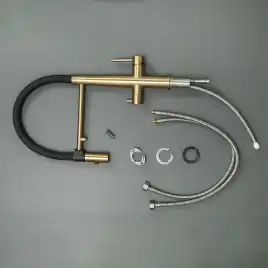 Смеситель для кухни с гибким изливом AVS PureRiver брашированное золото, 811-170-BG