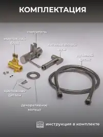 Гигиенический душ со смесителем AVS SEEME 811-331-GM, оружейная сталь