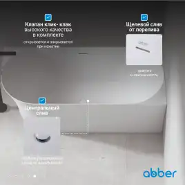 Акриловая ванна Abber 170х78 AB9258-1.7 R, отдельностоящая, Белая глянцевая