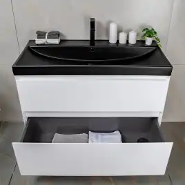 Тумба с раковиной AVS Гармония 100 белая, N821-07-1000WG-02-1010BM