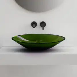 Раковина накладная ABBER KRISTALL 53,5х42,5х15 AT2812Emerald, овальная, зеленая