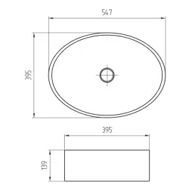 Раковина AVS Линда 55x40 темно-серая матовая