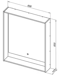 Зеркало Aquanet Милан 70 дуб рошелье, 336394