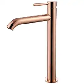 Смеситель для накладной раковины Abber Wasser Kreis AF8111RG, однорычажный, высокий, Золото розовое