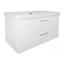 Тумба с раковиной Azario Ника 90 CS00089922, подвесная, Белая глянцевая