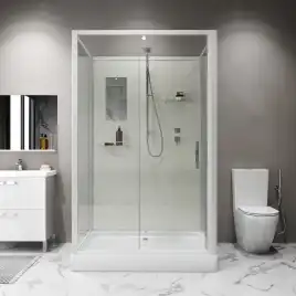 Душевая кабина Niagara Standart 100х80 ST100/80/15Q/BK низкий поддон, белый профиль, без крыши