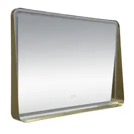 Зеркало Azario Энтони 100х70 АZ-LED012925 с подсветкой и диммером, подогрев, золото матовое