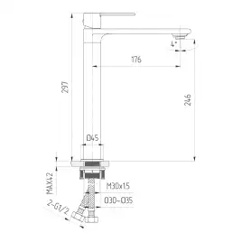 Смесители для раковины AVS Elegant 811-401-BN, брашированный никель