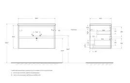Тумба под раковину BelBagno KRAFT-800-2C-SO-BO подвесная Bianco Opaco