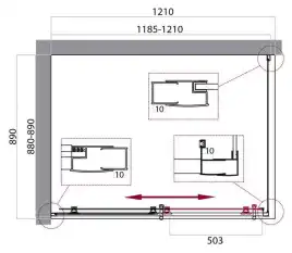 Душевой уголок BelBagno UNO-195-AH-1-120/90-P-Cr профиль Хром стекло Рифленное