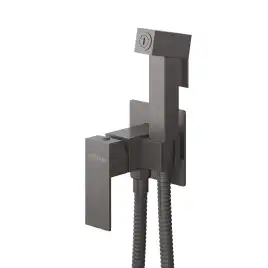 Гигиенический душ со смесителем Cezares SLIDER-DIF-GM, Оружейная сталь
