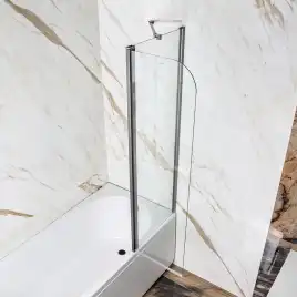 Шторка на ванну AVS Асти Дуо 100 см правая профиль оружейная сталь, прозрачное стекло, 803-0016-150-5545R-WS-T