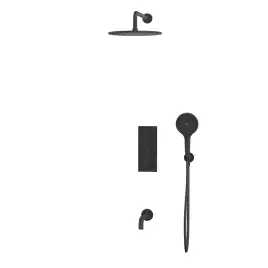 Душевая система для ванны WHITECROSS Y black YSET11TOPBL, термостатическая, скрытого монтажа, Черный матовый