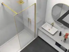 Душевая перегородка Vincea Walk in HS 80 VSW-1HS800CLG, профиль брашированное золото, стекло прозрачное