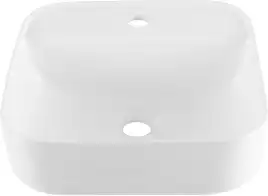 Раковина накладная Aquanet CITY-2 39х39х14 квадратная, Белая глянцевая