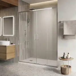 Душевая дверь BelBagno LUCE-BF-2-160-C-Cr стекло прозрачное, профиль Хром