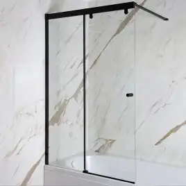 Шторка на ванну AVS Перла 100 L профиль черный матовый, стекло прозрачное, 803-0018-150-5249L-BM-T