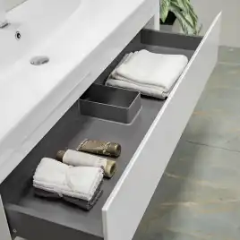 Тумба с раковиной AVS Гармония 120 белая, 2 ящика, N821-07-1200WG-02-1210-WG