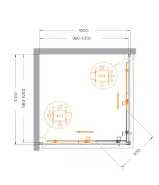 Душевой уголок CEZARES RELAX-304-A-2-100-C-GM стекло Прозрачное, профиль Оружейная сталь