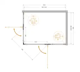 Душевой уголок Cezares LINER-AH-2-120/90-C-Cr-R стекло Прозрачное, профиль Хром