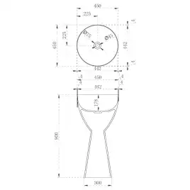 Раковина напольная ABBER KRISTALL 45х45х90 AT2703Opal, круглая, коричневая