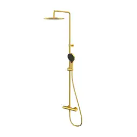 Душевая система для душа WHITECROSS Y brushed gold Y1254TOPGLB, термостатическая, Золото брашированное