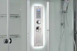 Душевая кабина AvaCan V5015LED 150x85 см, высокий поддон, с крышей
