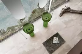 Раковина напольная ABBER KRISTALL 45х45х90 AT2702Emerald-H, круглая, зеленая