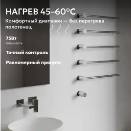 Полотенцесушитель электрический 52х79,5 ABBER Charme AH4005 хром