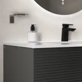 Тумба с раковиной IDDIS Bild 100, подвесная, Темно-серый, BIL10G0i95K