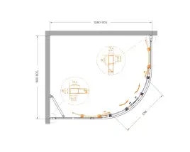Душевой уголок CEZARES MOLVENO-RH-2-110/90-C-Cr-IV стекло Прозрачное, профиль Хром