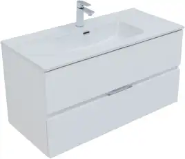 Тумба под раковину Aquanet Алвита New 100 2 ящика, белый матовый 277518