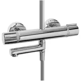 Душевая система Jacob Delafon Atom E26238-CP для ванны с изливом, термостатическая, верхний душ, Хром