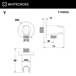 Шланговое подключение WHITECROSS Y gold Y1005GL, Золото глянцевое