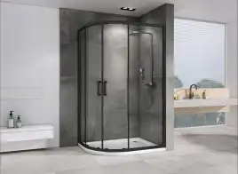 Душевой уголок ABBER Schwarzer Diamant 120х90 см, AG01129B, профиль черный, стекло прозрачное