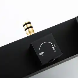 Душевая система Gappo G2407-6 с поворотным изливом, Черный матовый