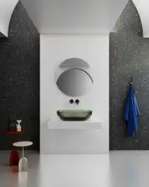 Раковина накладная ABBER KRISTALL 60х40х15,5 AT2805Vesuvian, овальная, оливковая