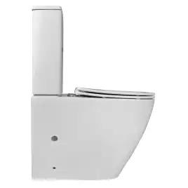 Унитаз напольный Azario LEVANTO AZ-1228A безободковый, с бачком и сидением микролифт, Белый глянцевый