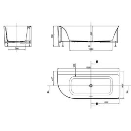Акриловая ванна Azario Mist B 180х80 AZ-8649-B-1.8, асимметричная, правая