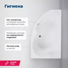 Акриловая ванна Aquanet Capri 170х110 правая (205387), на каркасе, белая