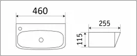 Умывальник CeramaLux 9055RAX 460х255х115 Подвесная цвет Белый