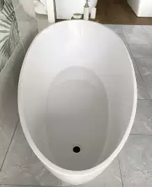 Ванна из литьевого мрамора  Aqua de Marco Calipso 165х82х52 Solid Perfection 1165WCAL_SOL, Белая матовая